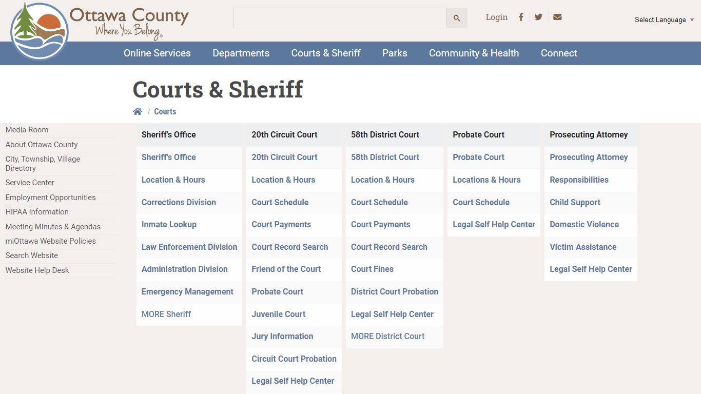 Courts & Sheriff - Ottawa County, Michigan