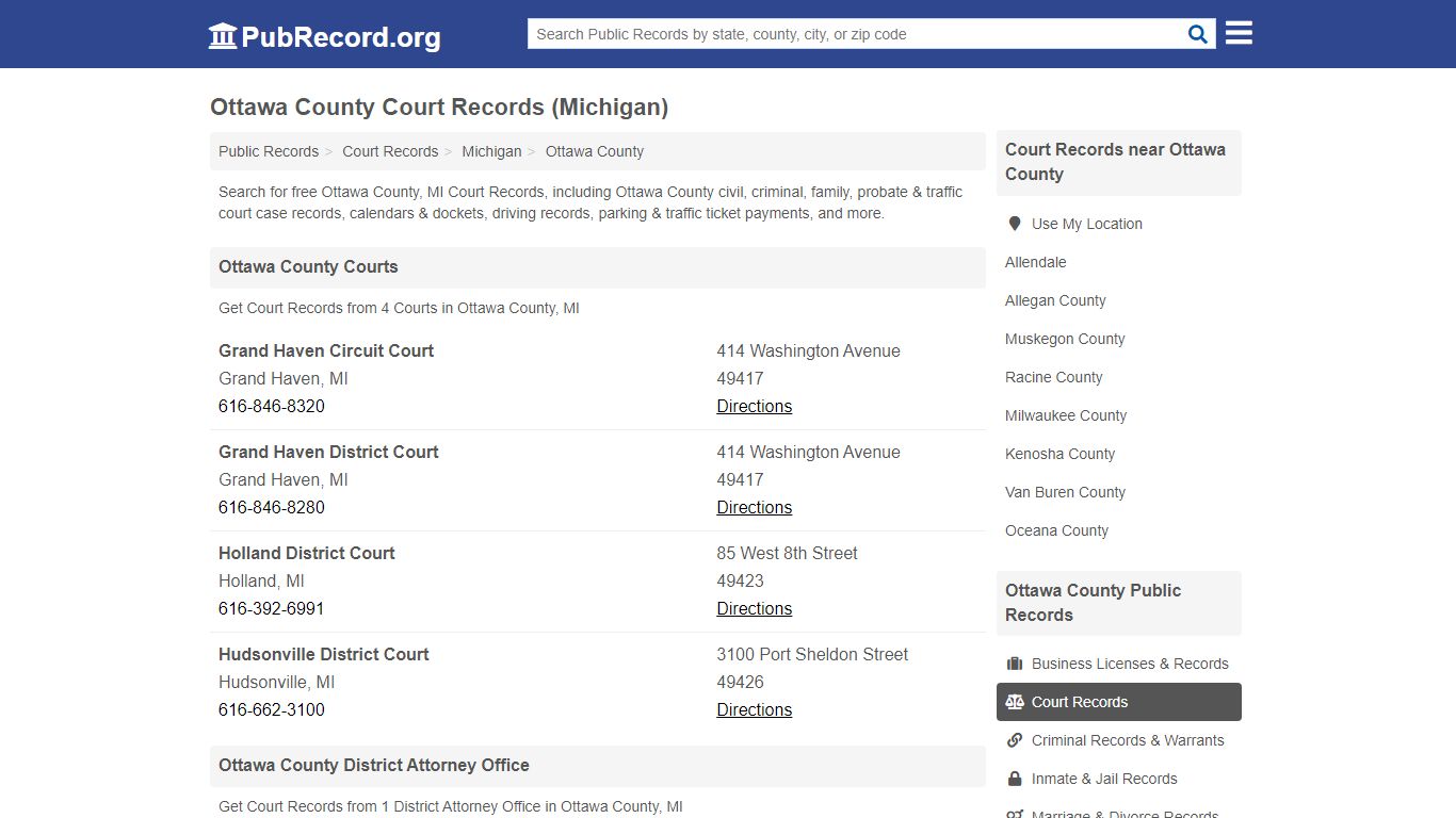 Free Ottawa County Court Records (Michigan Court Records)