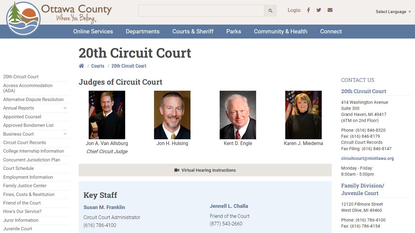 20th Circuit Court - Ottawa County, Michigan